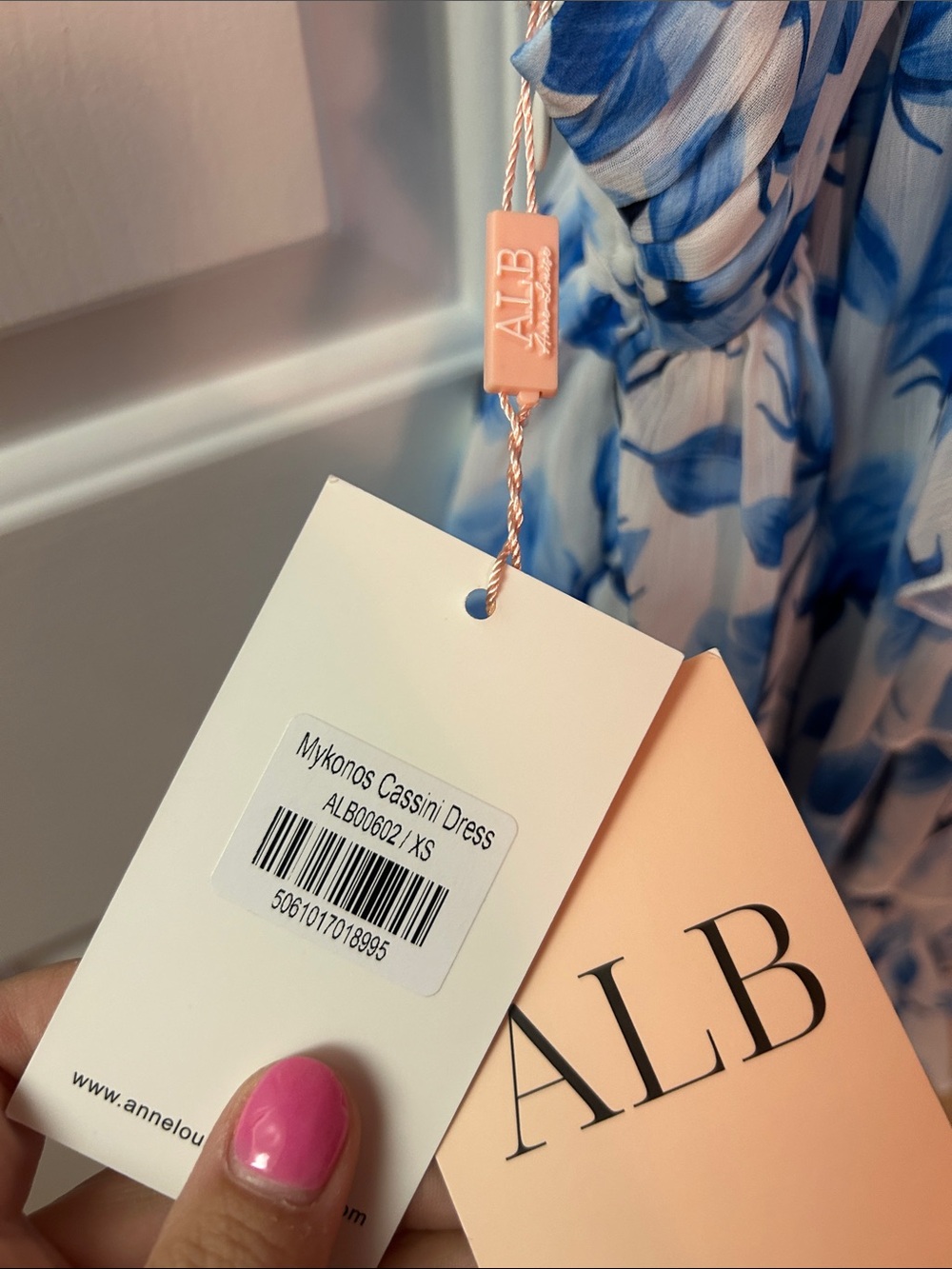 Anne Louise Boutique ABL Blue Floral Ruffle Maxi Dress Mykonos Cassini NWT - Picture 6 of 12